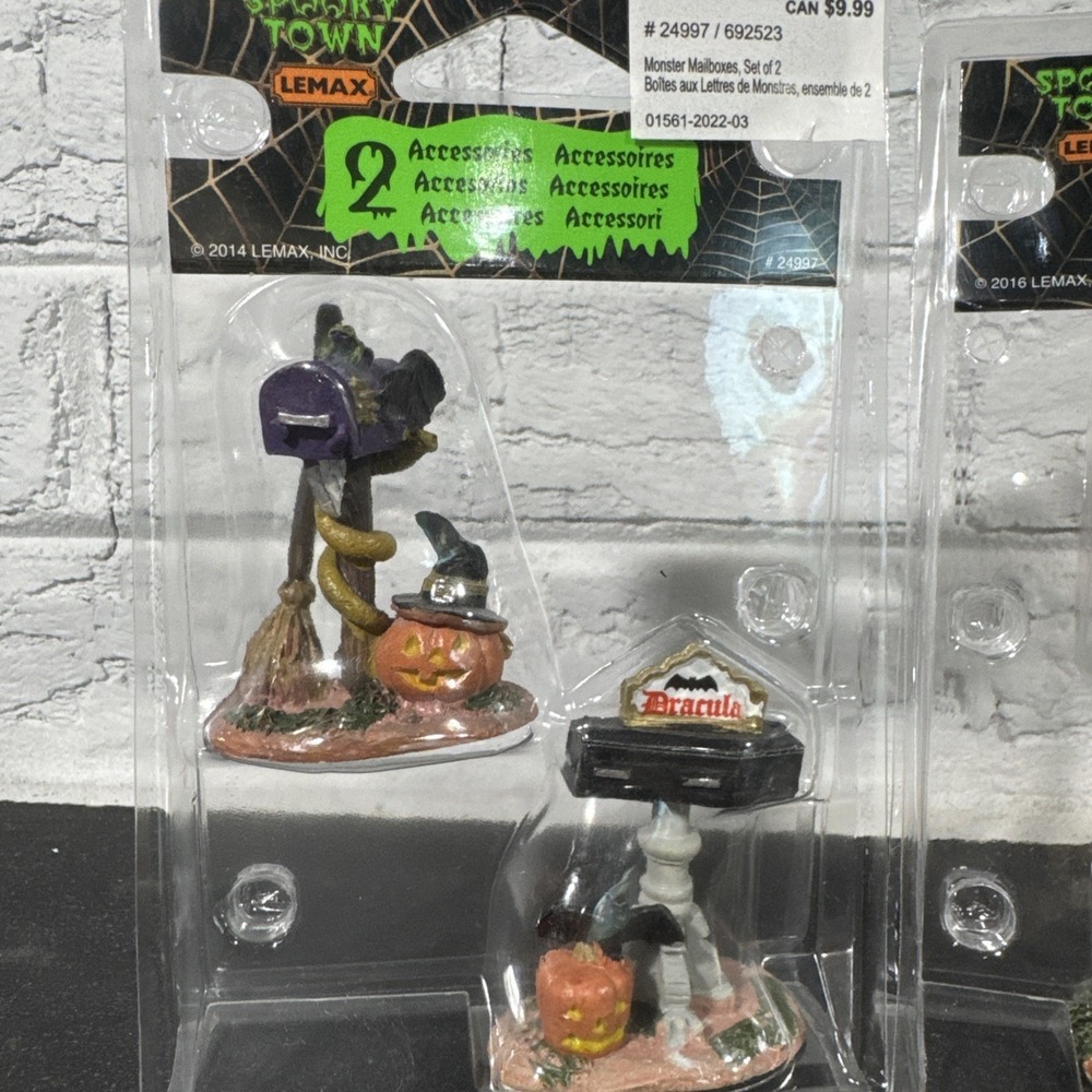 Lemax Spooky Town Halloween Accessory Figures Lot Monster Mailbox 24997 64051 - Picture 2 of 3